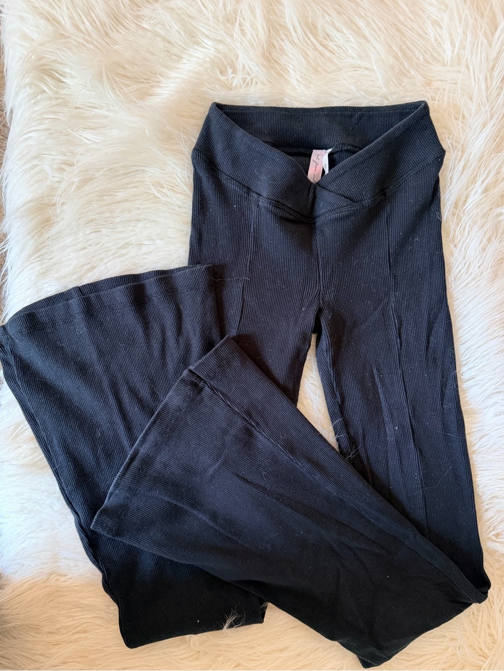 Black Flared Knit Pants